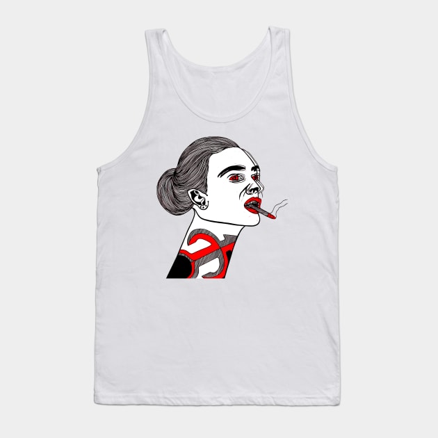 Out for a Smoke Tank Top by FUN ART